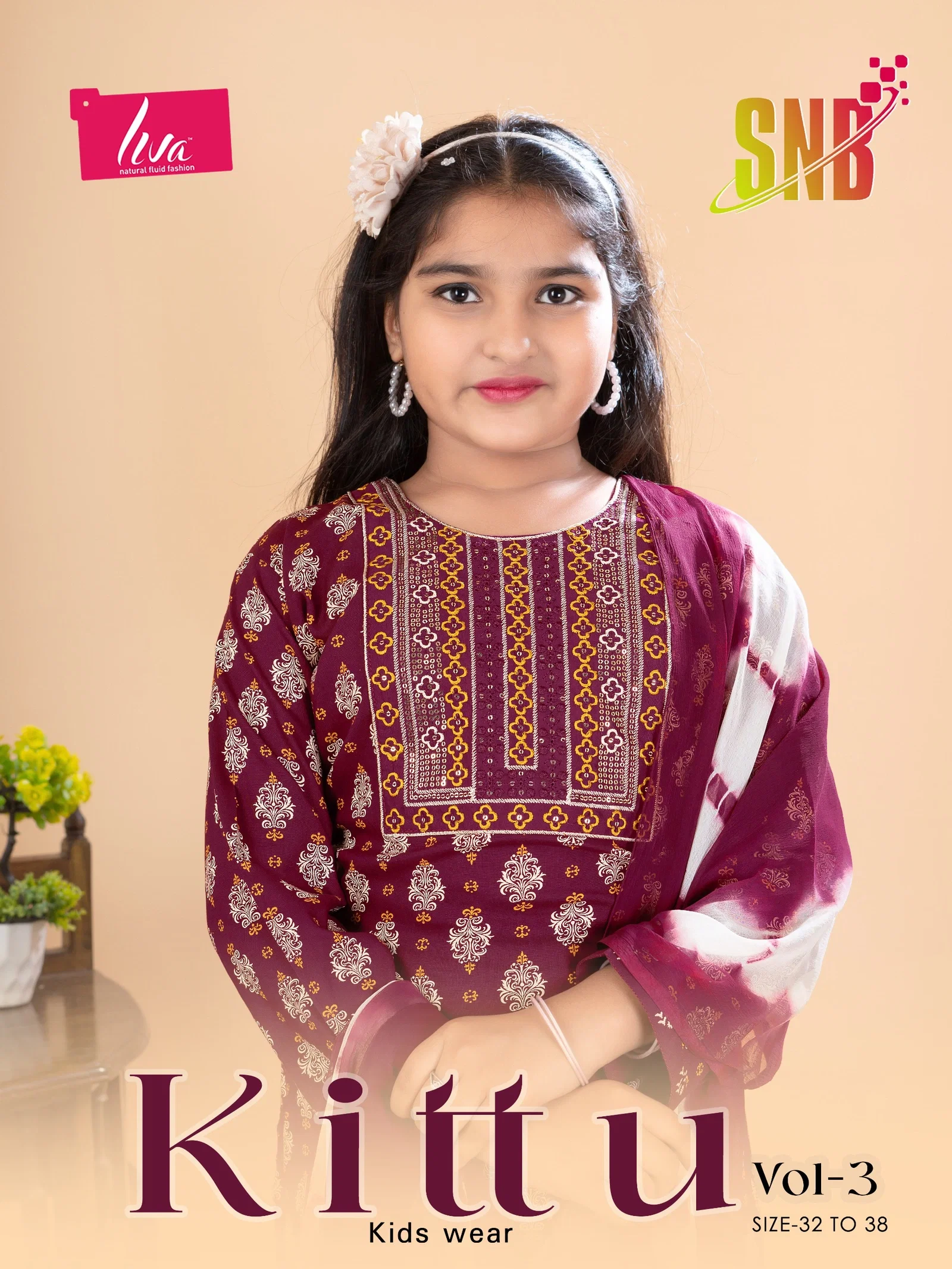 Dnp Kittu Vol 3 Rayon Kurti With Bottom Dupatta Set Kids Collection