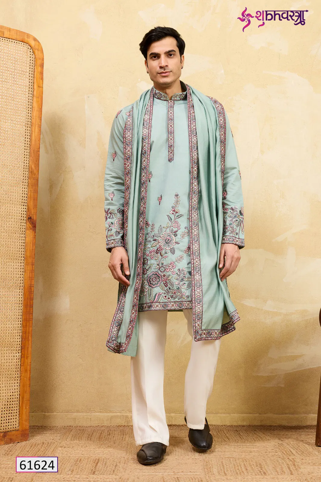 Shubhvastra Regal Veil Viscose Silk Thread Work Kurta And Dupatta
