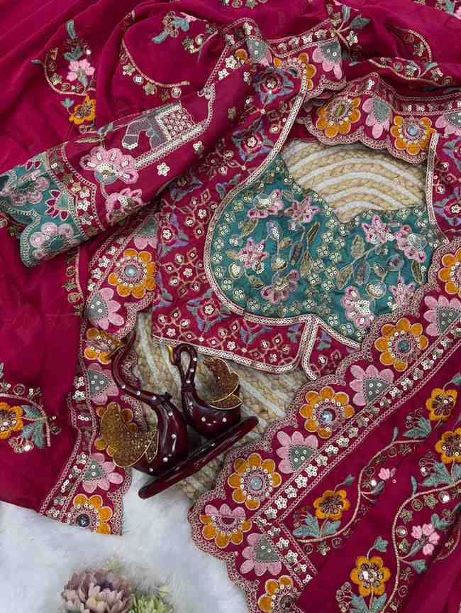 Kc 2095 Rangoli Silk Sequence Embroidery Worked Designer Saree Collection