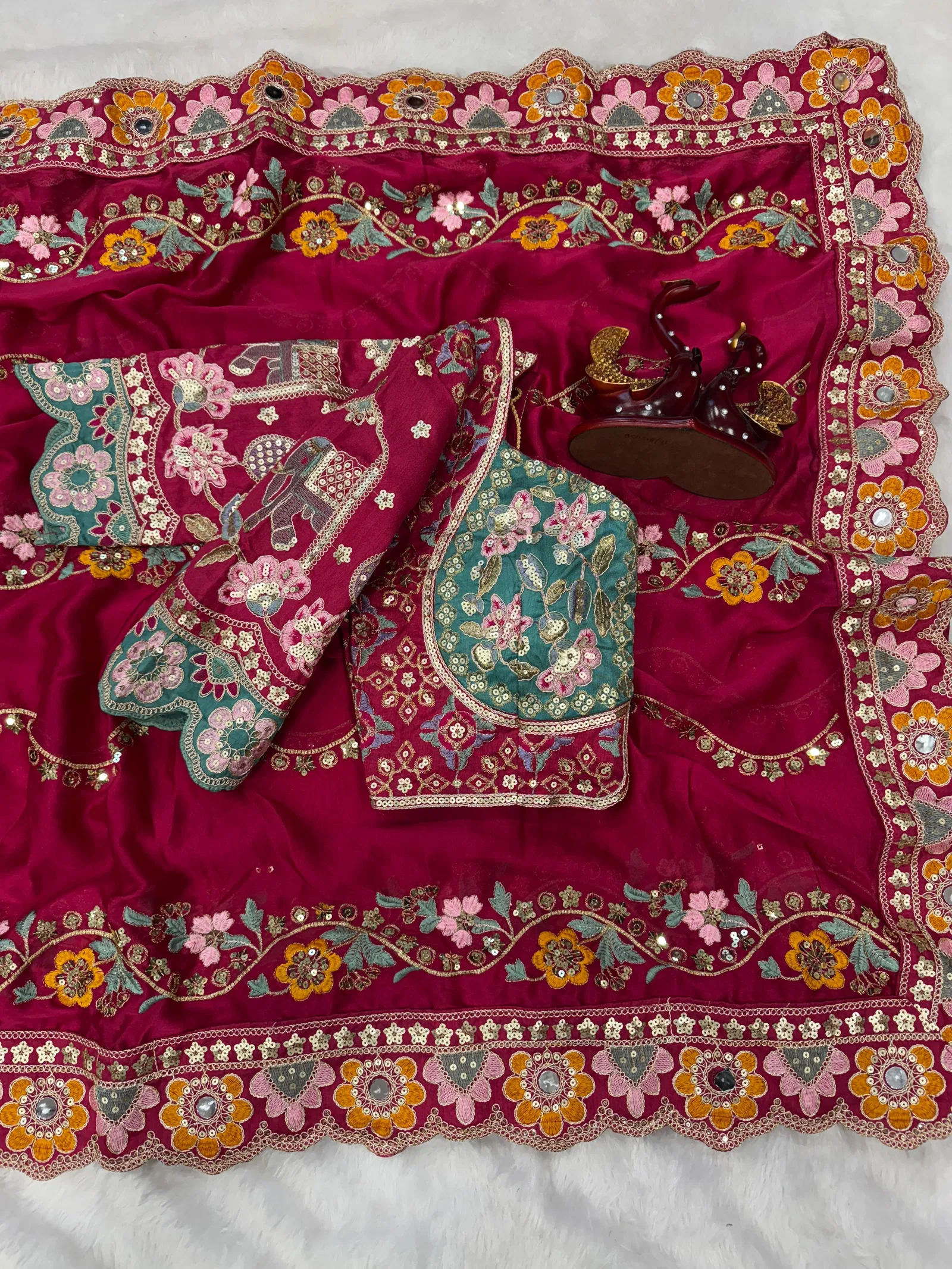 Kc 2095 Rangoli Silk Sequence Embroidery Worked Designer Saree Collection