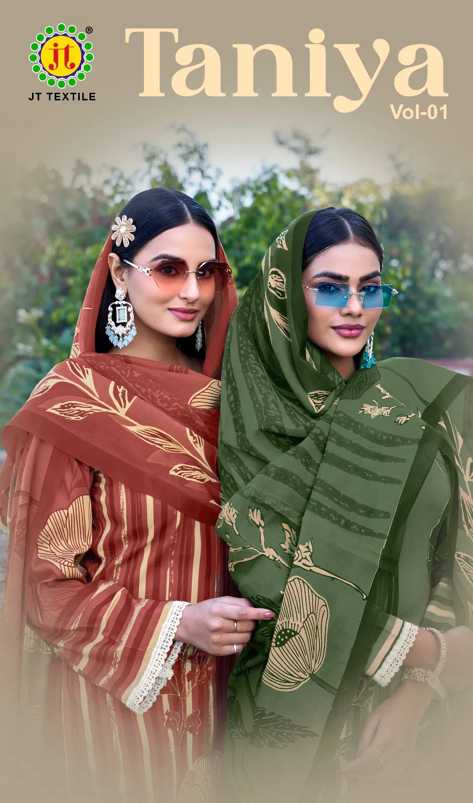 Jt Taniya Rayon Hand Worked Fancy Dress Material