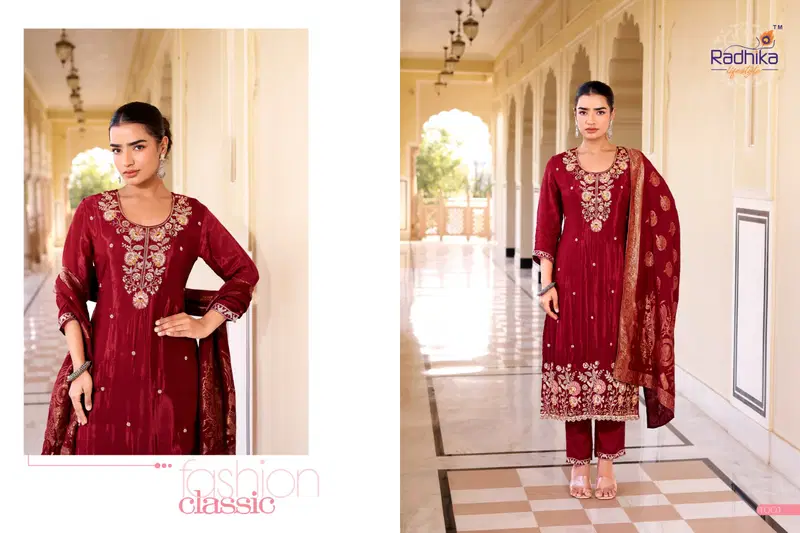 Radhika Kalini Vol 1 Pure Silk With Beads Worked Kurti Pant And Dupatta