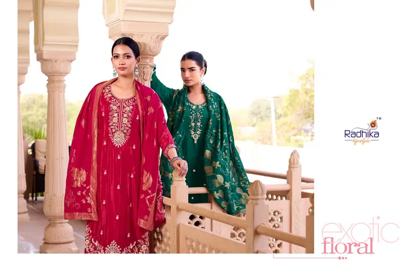 Radhika Kalini Vol 1 Pure Silk With Beads Worked Kurti Pant And Dupatta