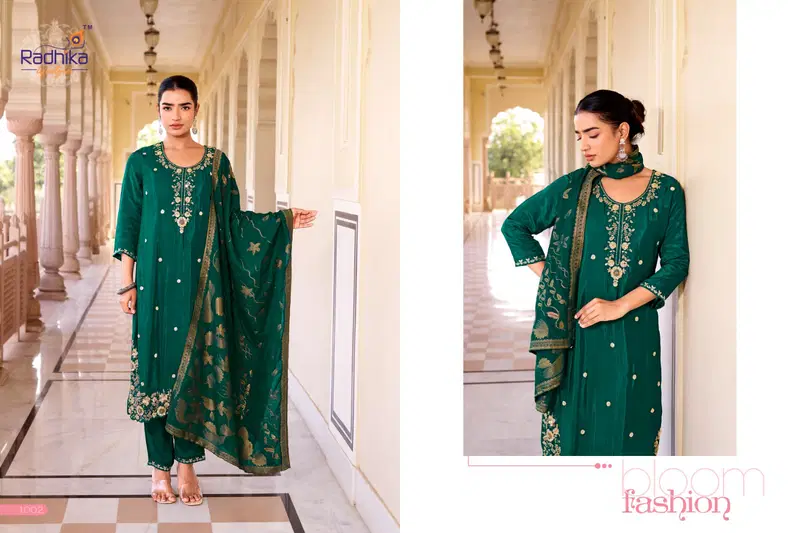 Radhika Kalini Vol 1 Pure Silk With Beads Worked Kurti Pant And Dupatta