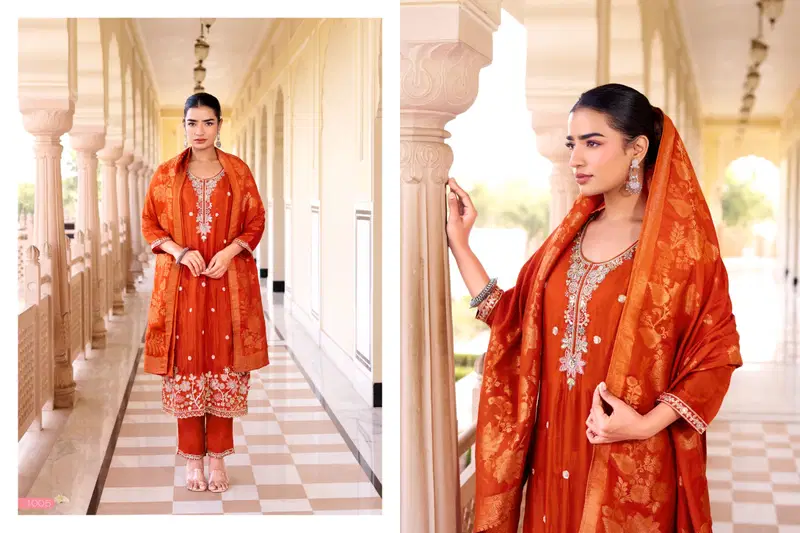 Radhika Kalini Vol 1 Pure Silk With Beads Worked Kurti Pant And Dupatta