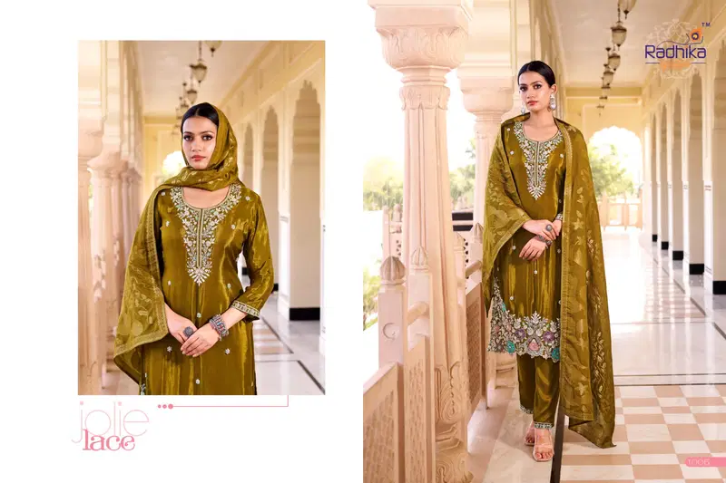 Radhika Kalini Vol 1 Pure Silk With Beads Worked Kurti Pant And Dupatta