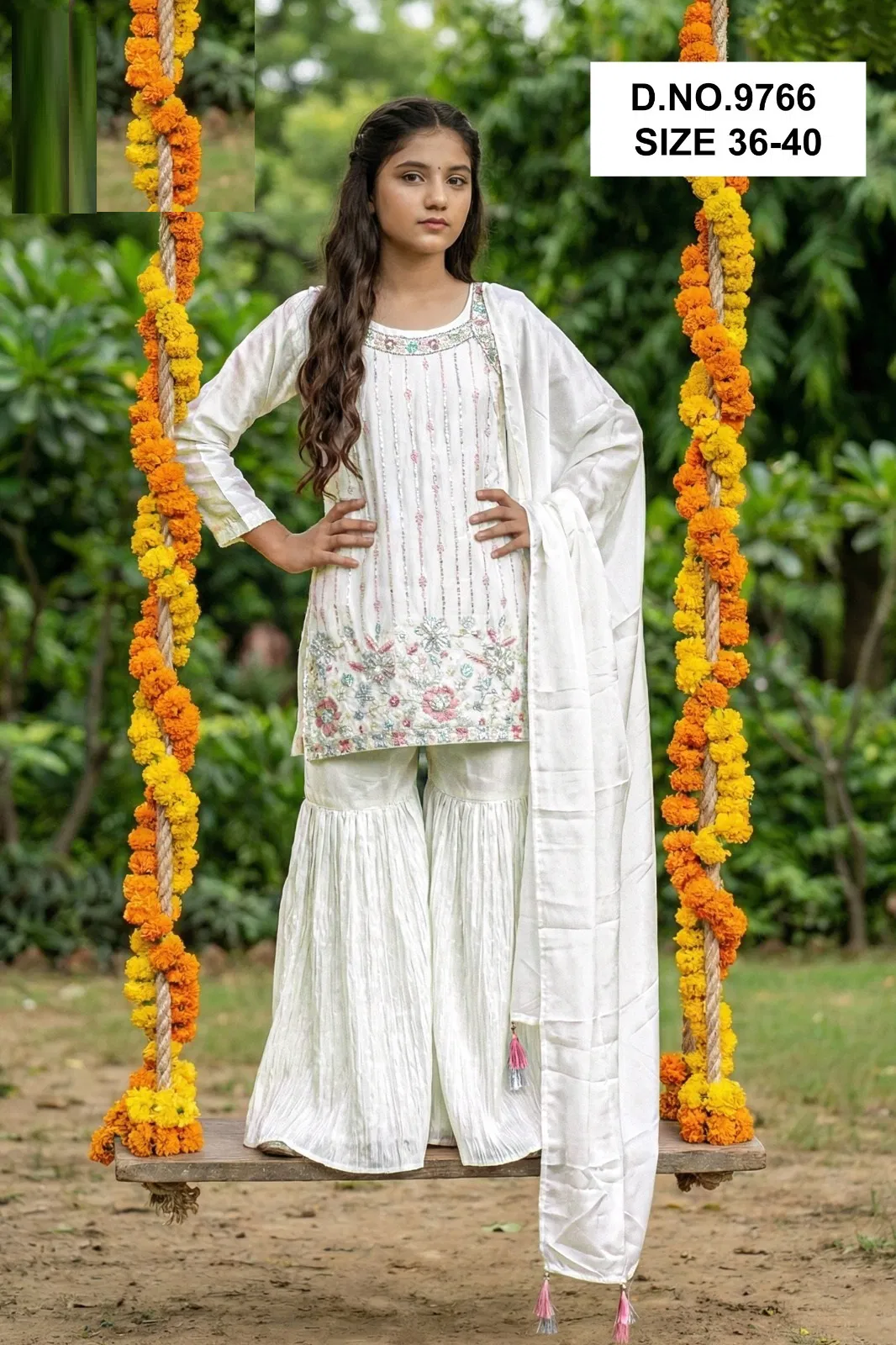 Falina 9766 Ho Silk Embroidery Kurti With Sharara Dupatta Collection