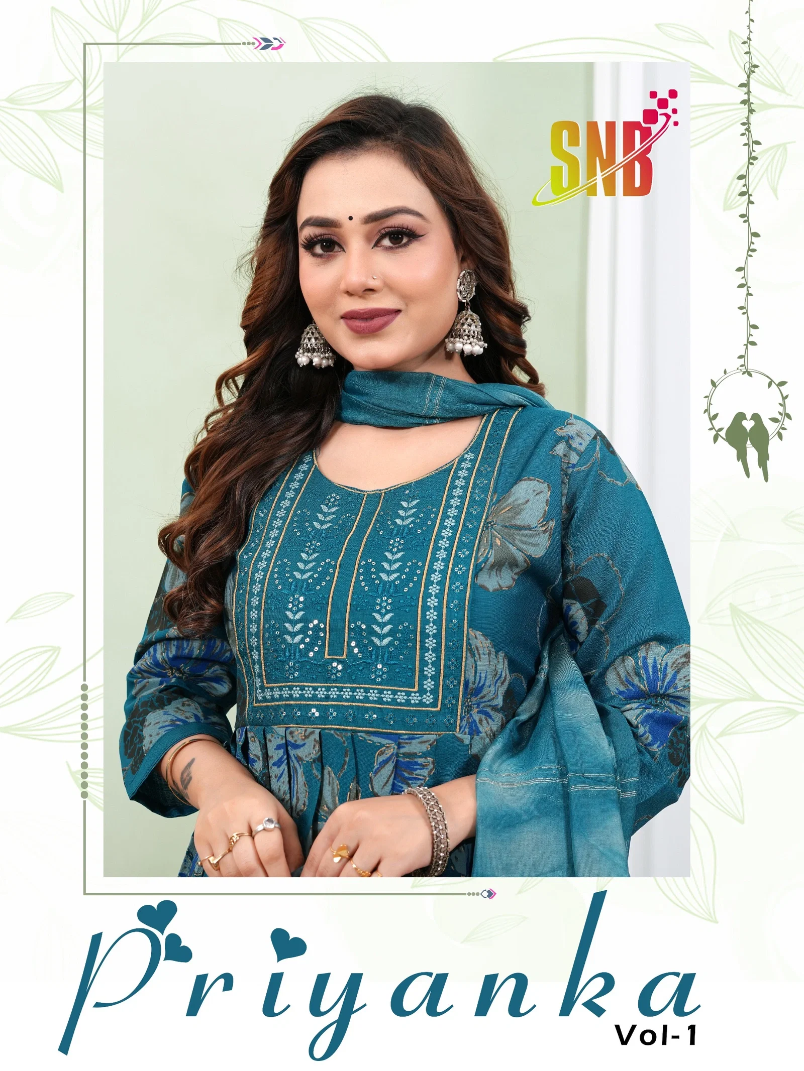 Dnp Priyanka Vol 1 Silk Umbrella Kurti With Bottom And Dupatta