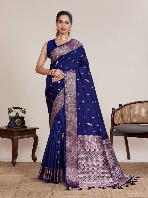 Maahi 218 Party Wear Zari Weaving Banarasi Silk Saree with Un Stitched Blouse