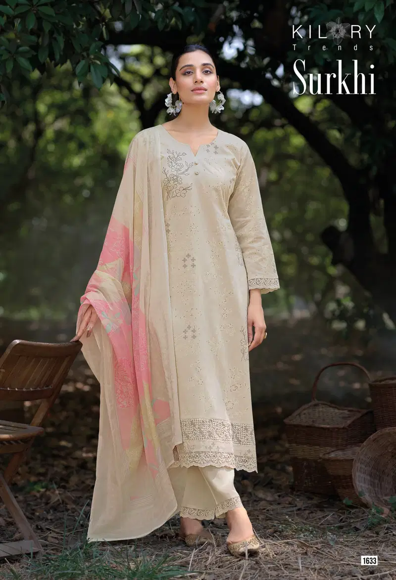 Kilory Surkhi Lawn Cotton Khadi Printed Salwar Kameez