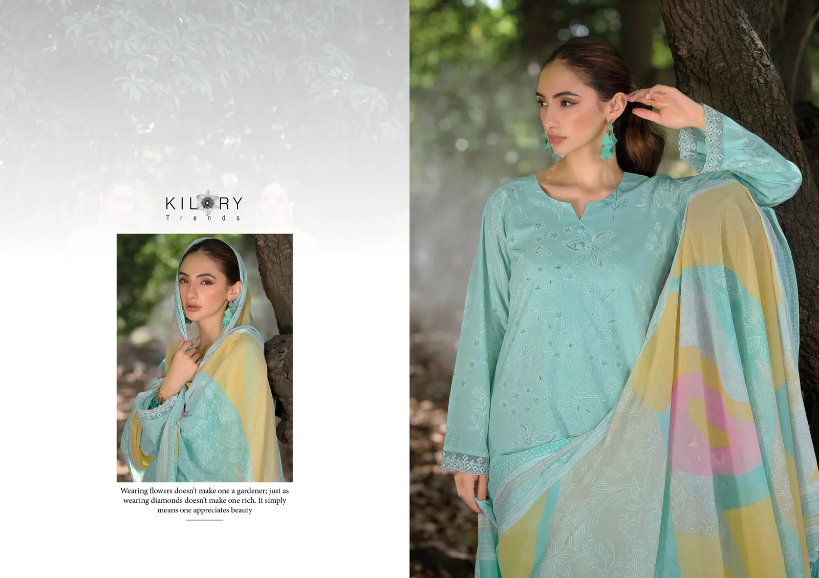 Kilory Surkhi Lawn Cotton Khadi Printed Salwar Kameez