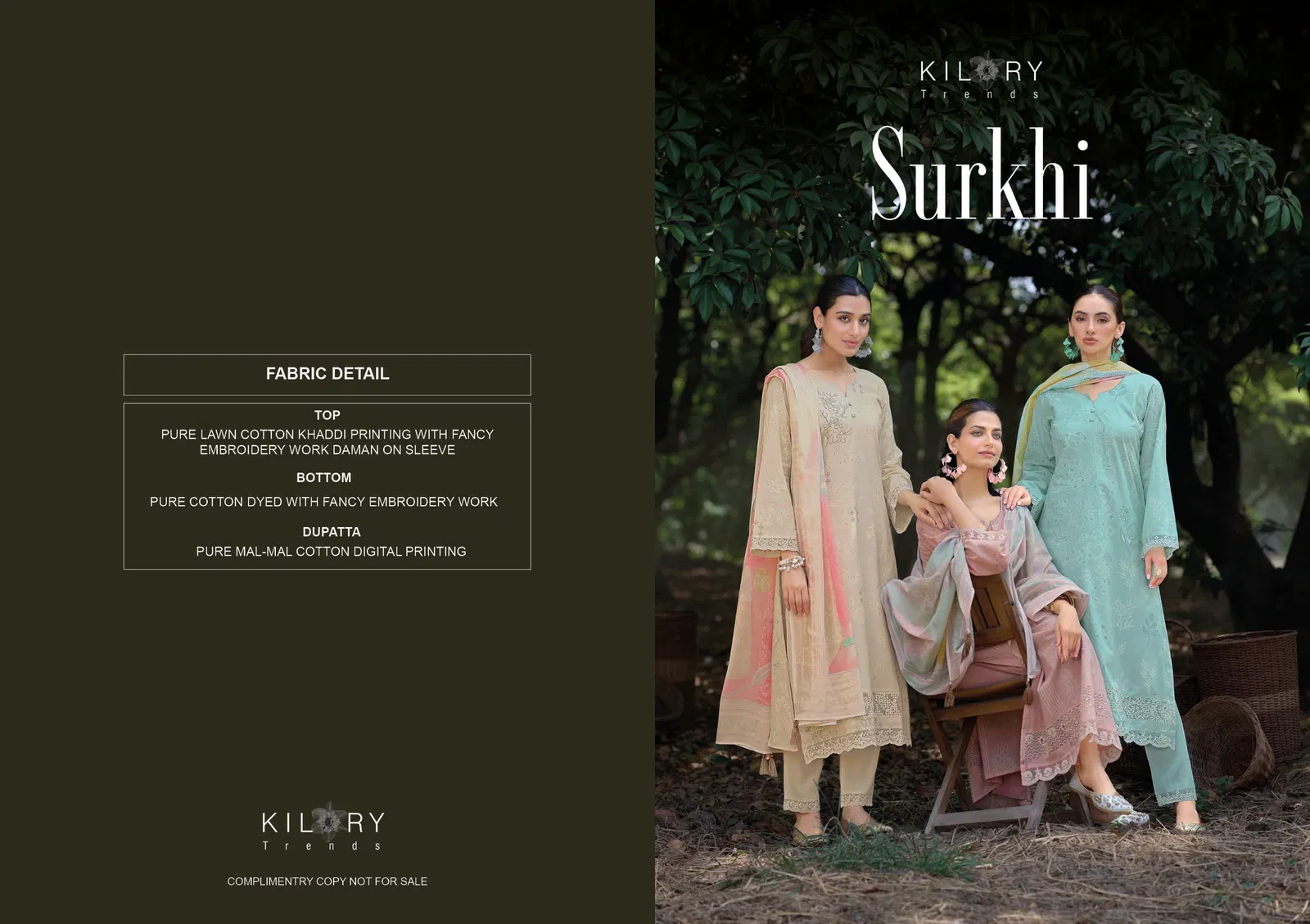Kilory Surkhi Lawn Cotton Khadi Printed Salwar Kameez