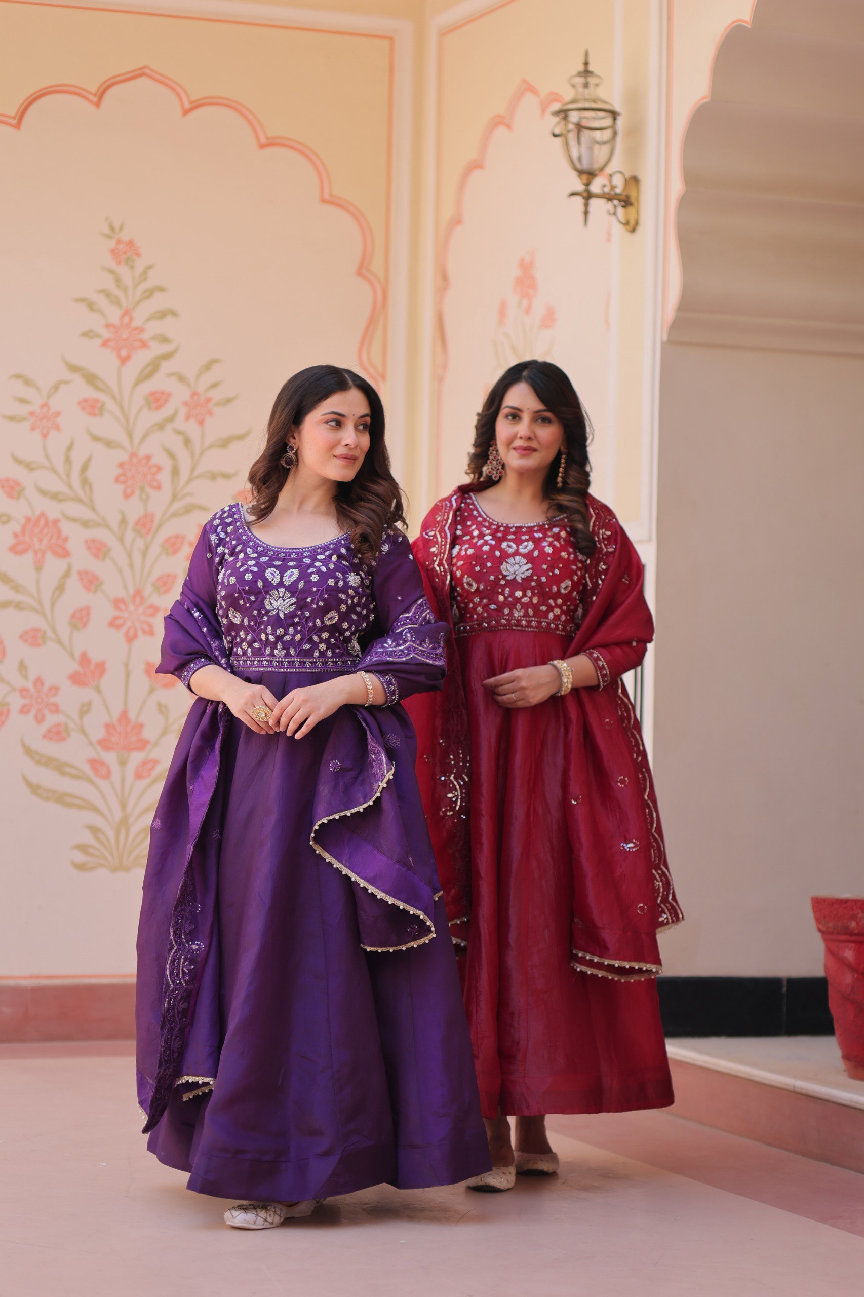 Lekha KA 1230 Gold Crush Beads Embroidery Gown Collection