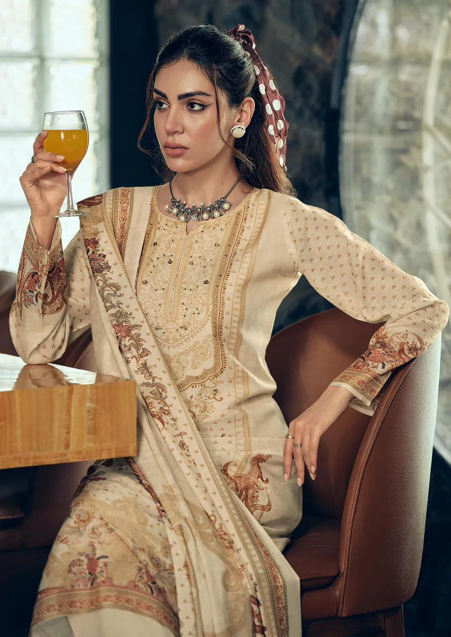 Mannrasiya Magic Viscose Linen With Heavy Khatli Worked Salwar Kameez