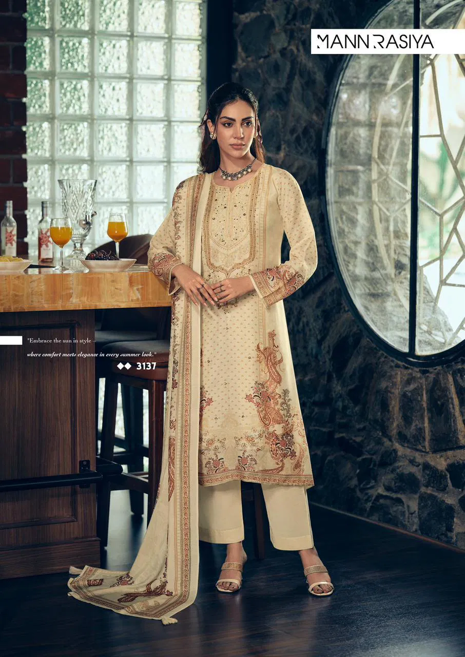 Mannrasiya Magic Viscose Linen With Heavy Khatli Worked Salwar Kameez