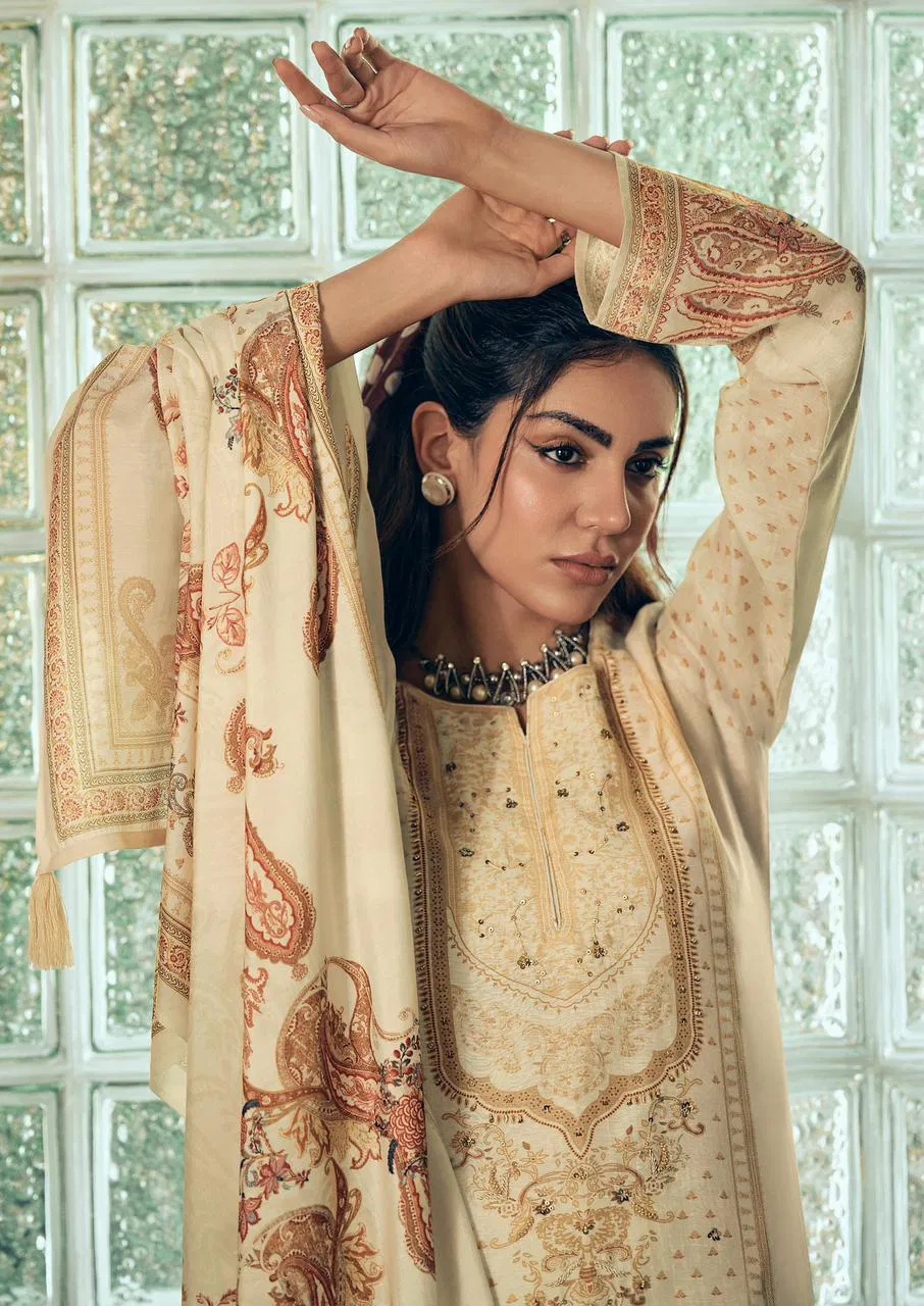 Mannrasiya Magic Viscose Linen With Heavy Khatli Worked Salwar Kameez