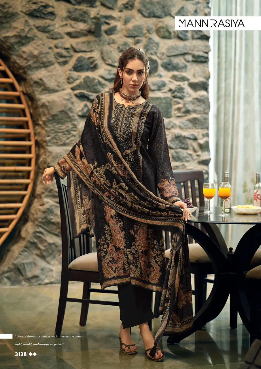 Mannrasiya Magic Viscose Linen With Heavy Khatli Worked Salwar Kameez