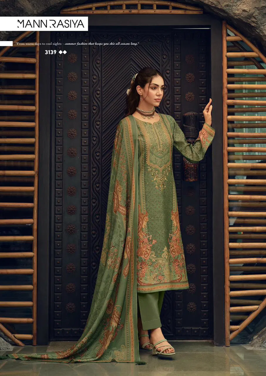 Mannrasiya Magic Viscose Linen With Heavy Khatli Worked Salwar Kameez