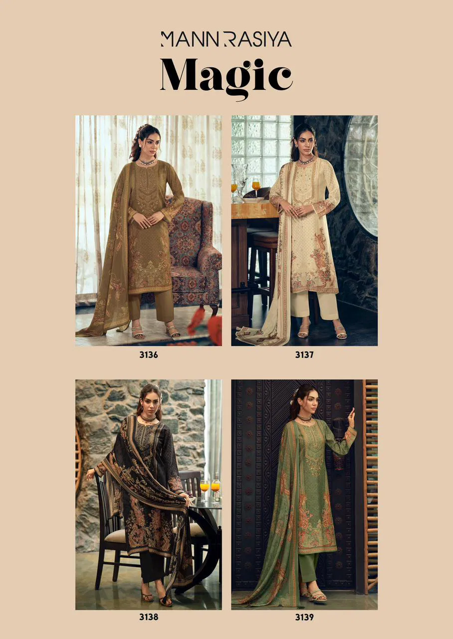Mannrasiya Magic Viscose Linen With Heavy Khatli Worked Salwar Kameez