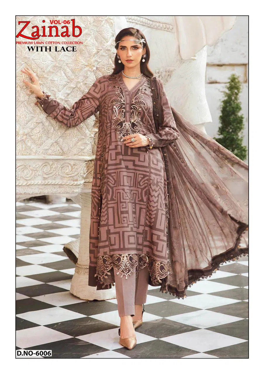 Miss World Choice Zainab Vol 6 Lawn Cotton Dress Material Collection