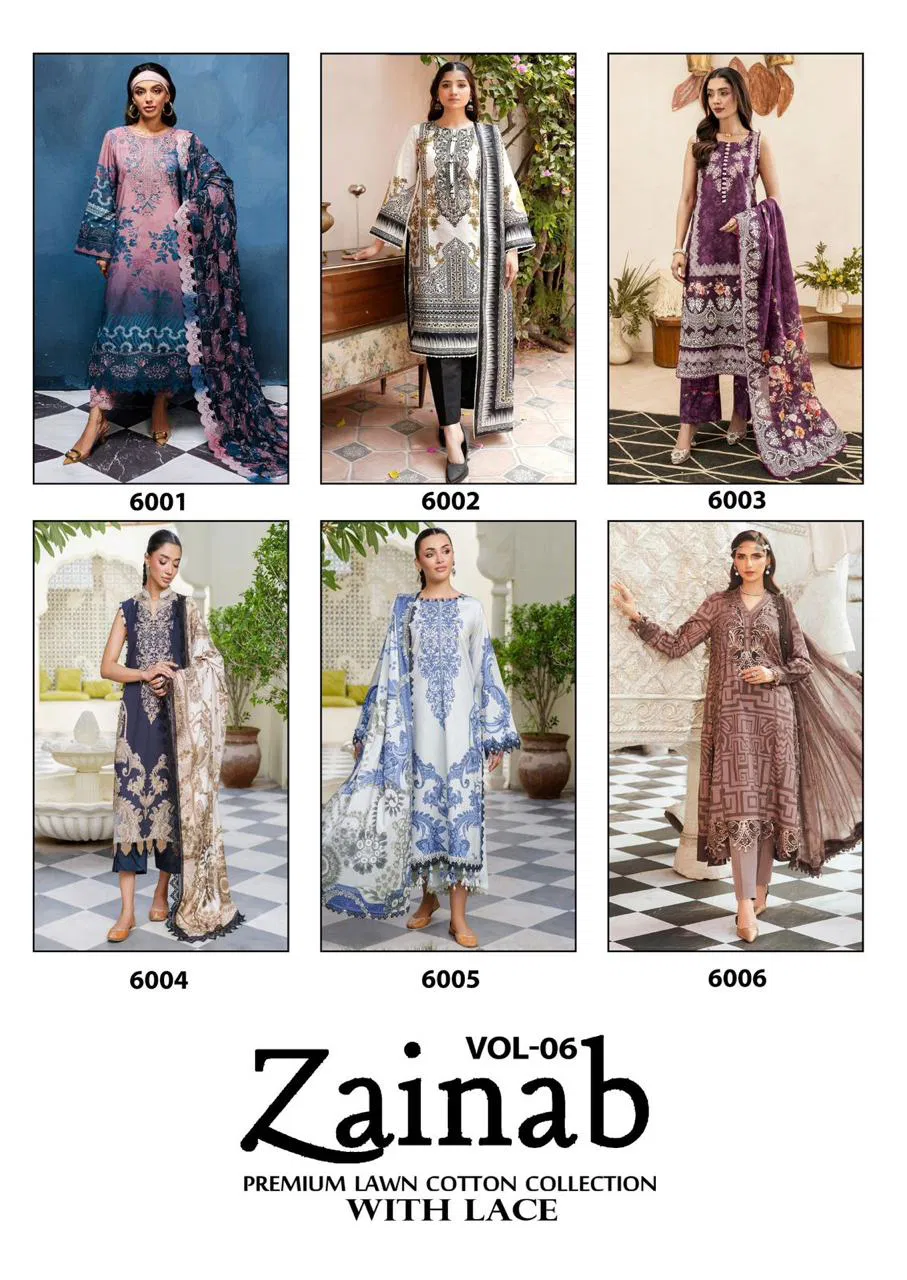 Miss World Choice Zainab Vol 6 Lawn Cotton Dress Material Collection