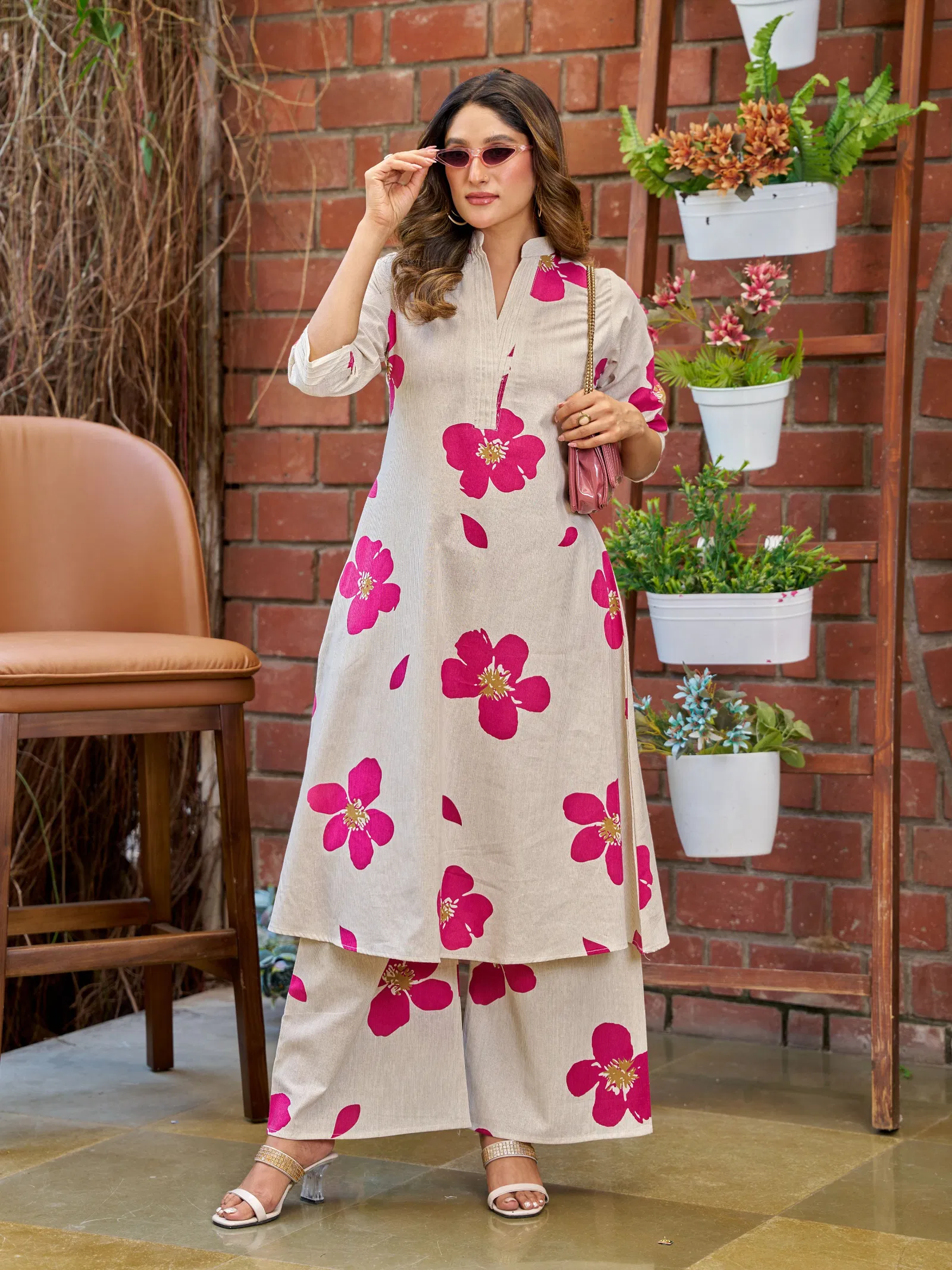 Naisha K 738 Khadi Cotton Aline Kurti With Pant Collection