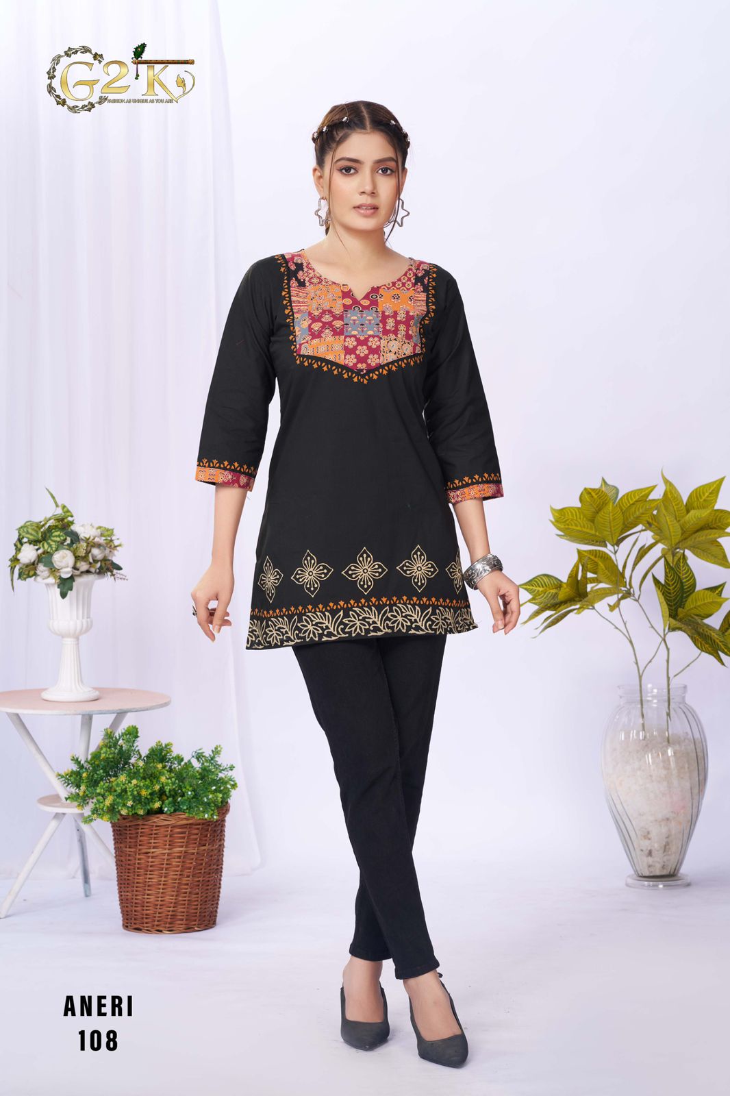 G2K Aneri Readymade Short Tunic Top