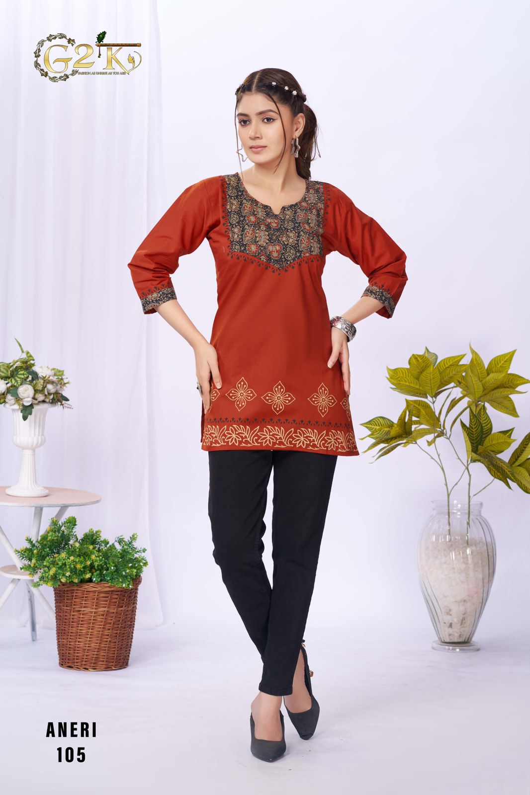 G2K Aneri Readymade Short Tunic Top
