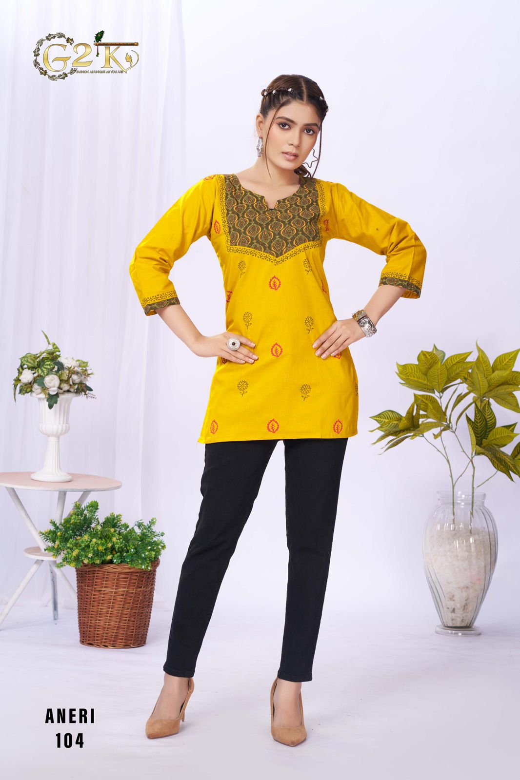G2K Aneri Readymade Short Tunic Top
