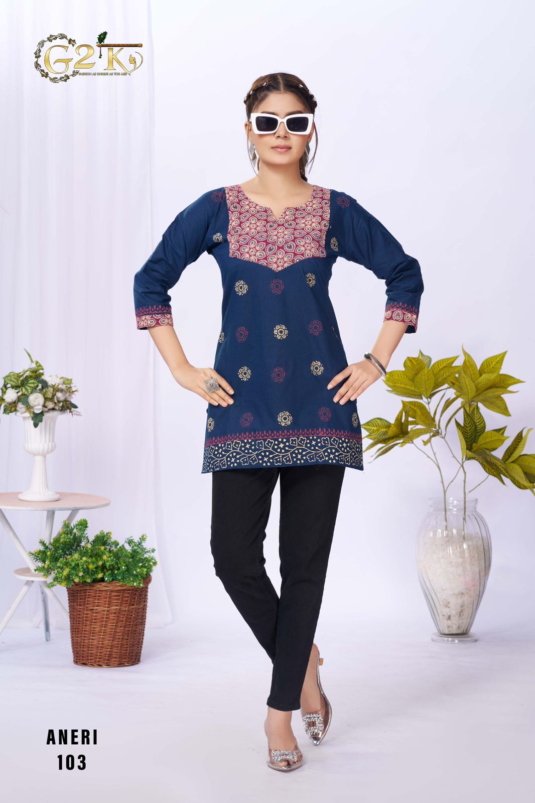 G2K Aneri Readymade Short Tunic Top