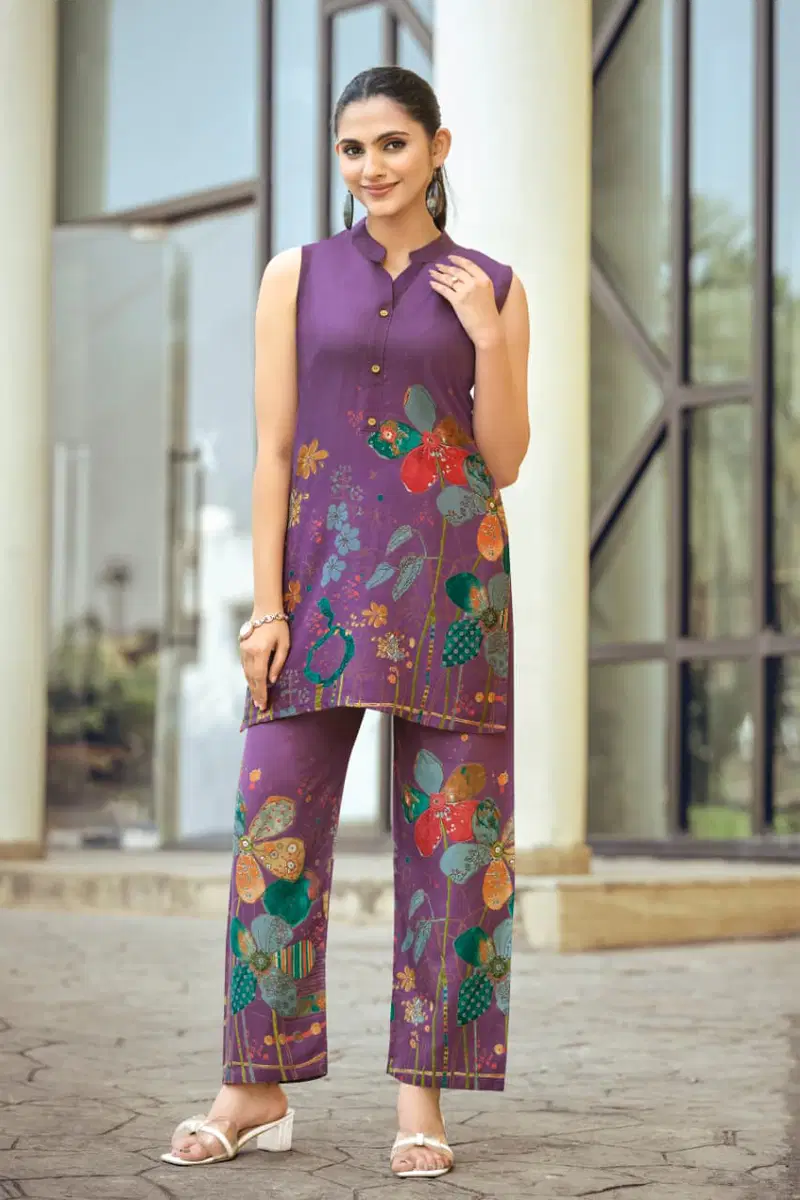 Tips And Tops Summer Beauty Vol 4 Rayon Discharge Printed Co Ord Set