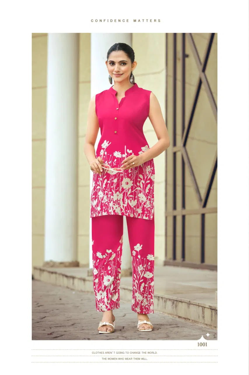 Tips And Tops Summer Beauty Vol 4 Rayon Discharge Printed Co Ord Set