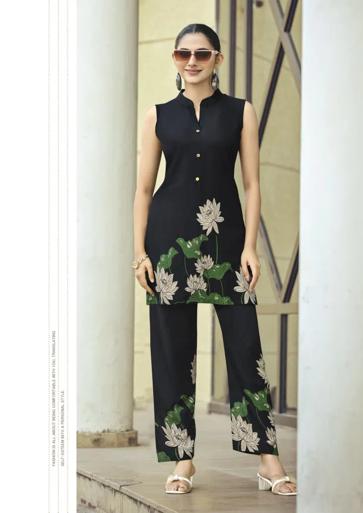 Tips And Tops Summer Beauty Vol 4 Rayon Discharge Printed Co Ord Set