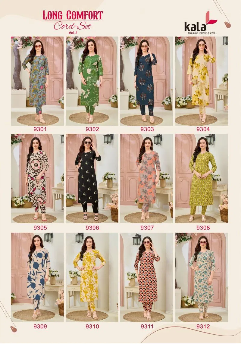Kala Long Comfort Cord Set Vol 1 Cotton Printed Fancy Co Ord Set Collection