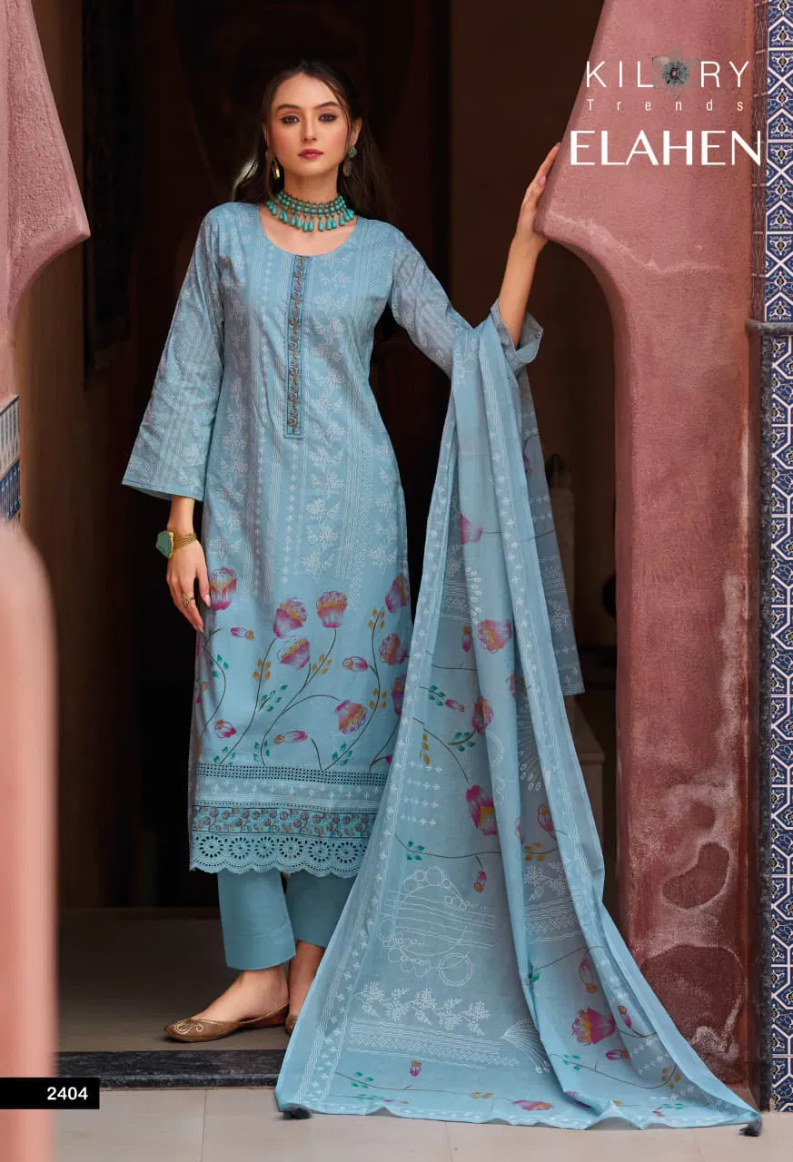 Kilory Elahen Lawn Cotton Self Weaving Embroidered Salwar Kamaeez