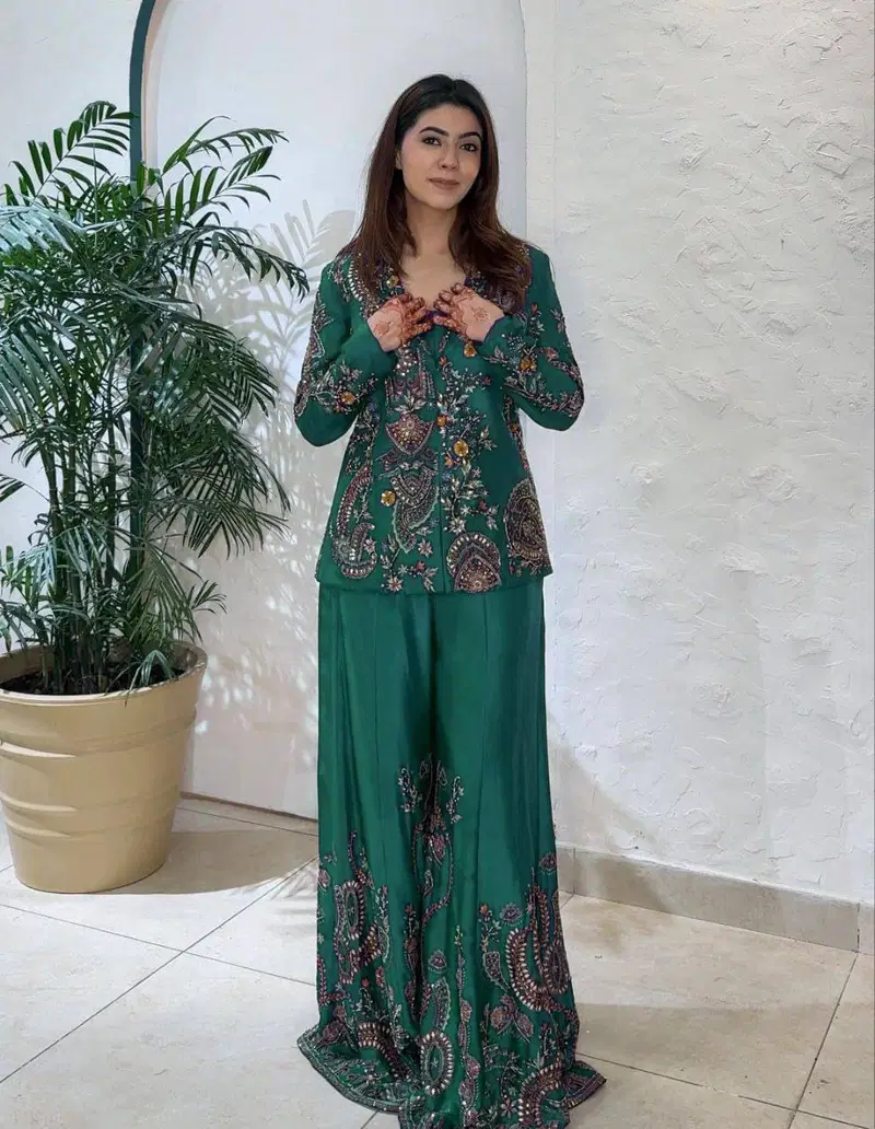 Bt 7144 Heavy Chinon Embroidered Party Wear Top With Plazzo Collection