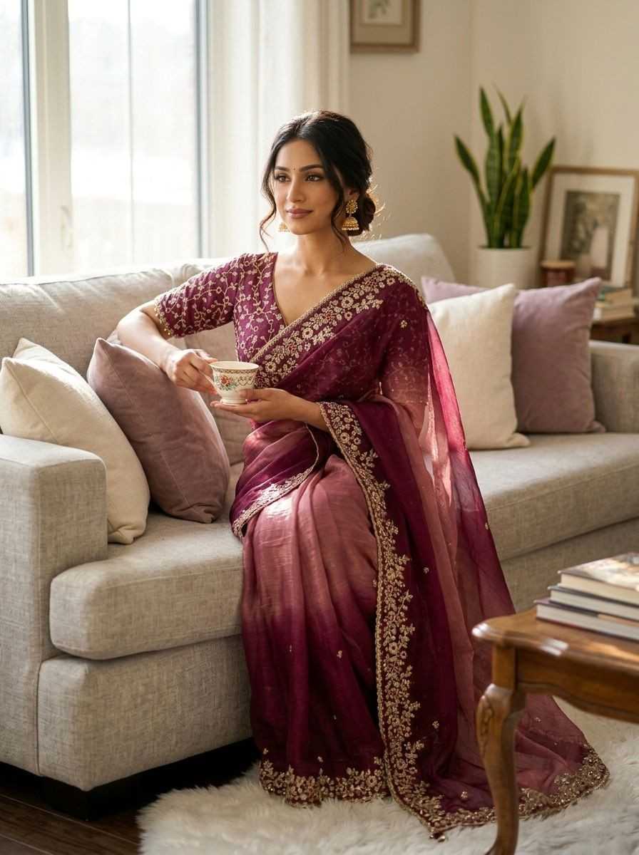 Kc 2096 Soft Frendy Chiffon Beautiful Sequence Worked Designer Saree Collection