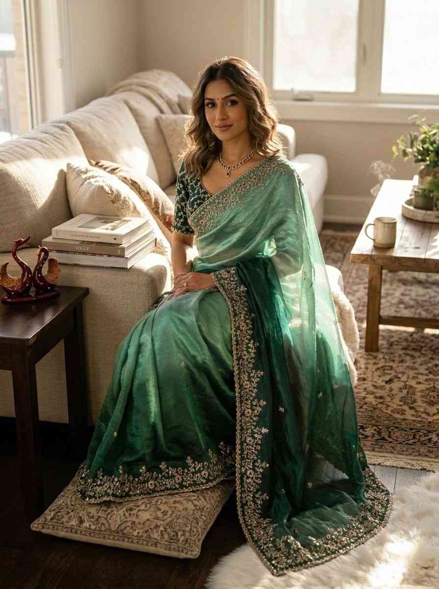 Kc 2096 Soft Frendy Chiffon Beautiful Sequence Worked Designer Saree Collection