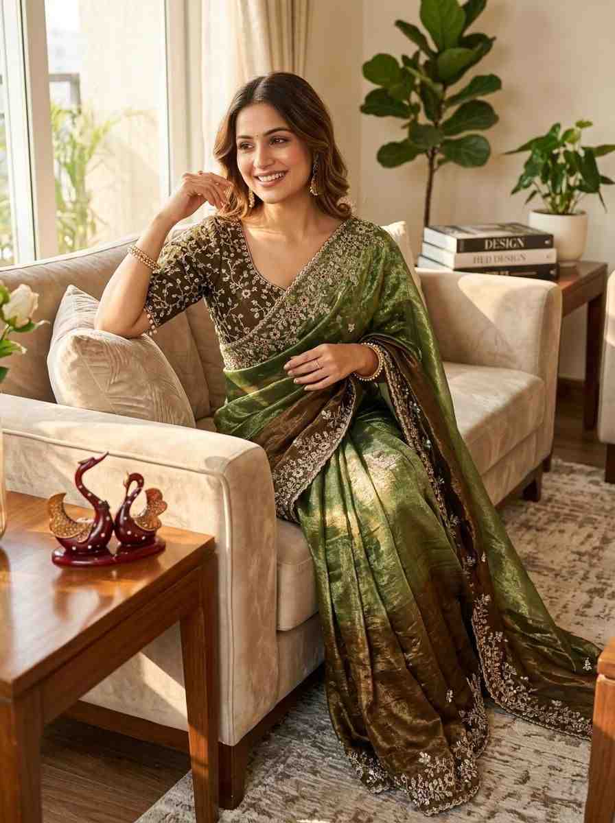 Kc 2096 Soft Frendy Chiffon Beautiful Sequence Worked Designer Saree Collection