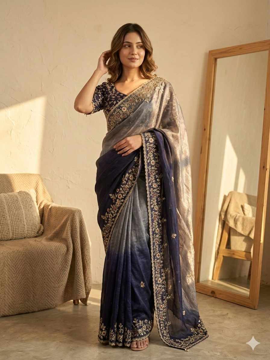 Kc 2096 Soft Frendy Chiffon Beautiful Sequence Worked Designer Saree Collection
