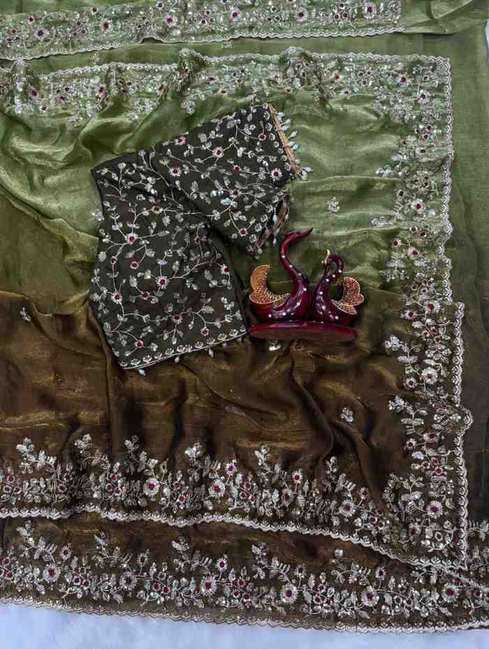 Kc 2096 Soft Frendy Chiffon Beautiful Sequence Worked Designer Saree Collection