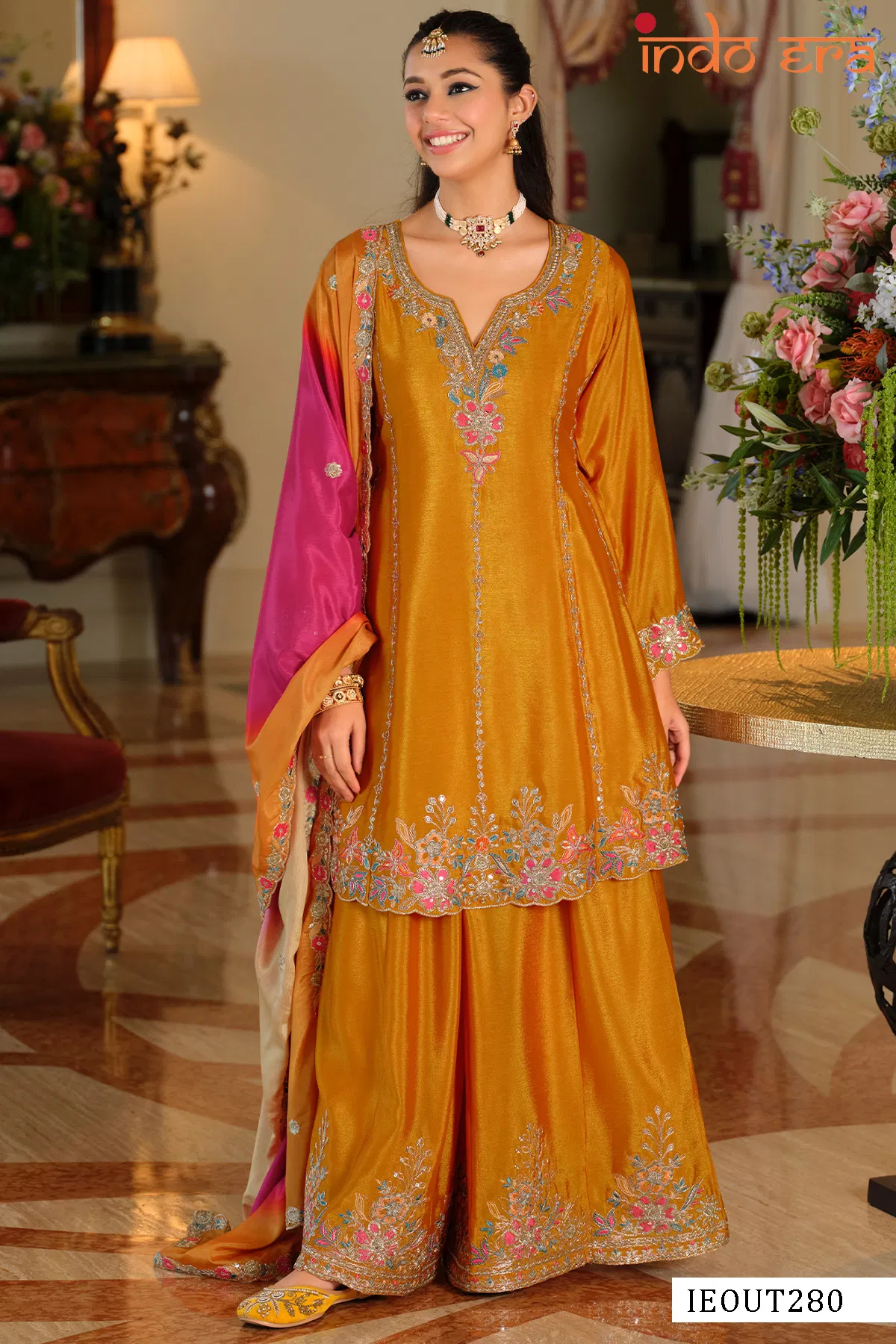 Indo Era 2629 Silk Blend Embroidered Thread Worked Designer Salwar Kameez