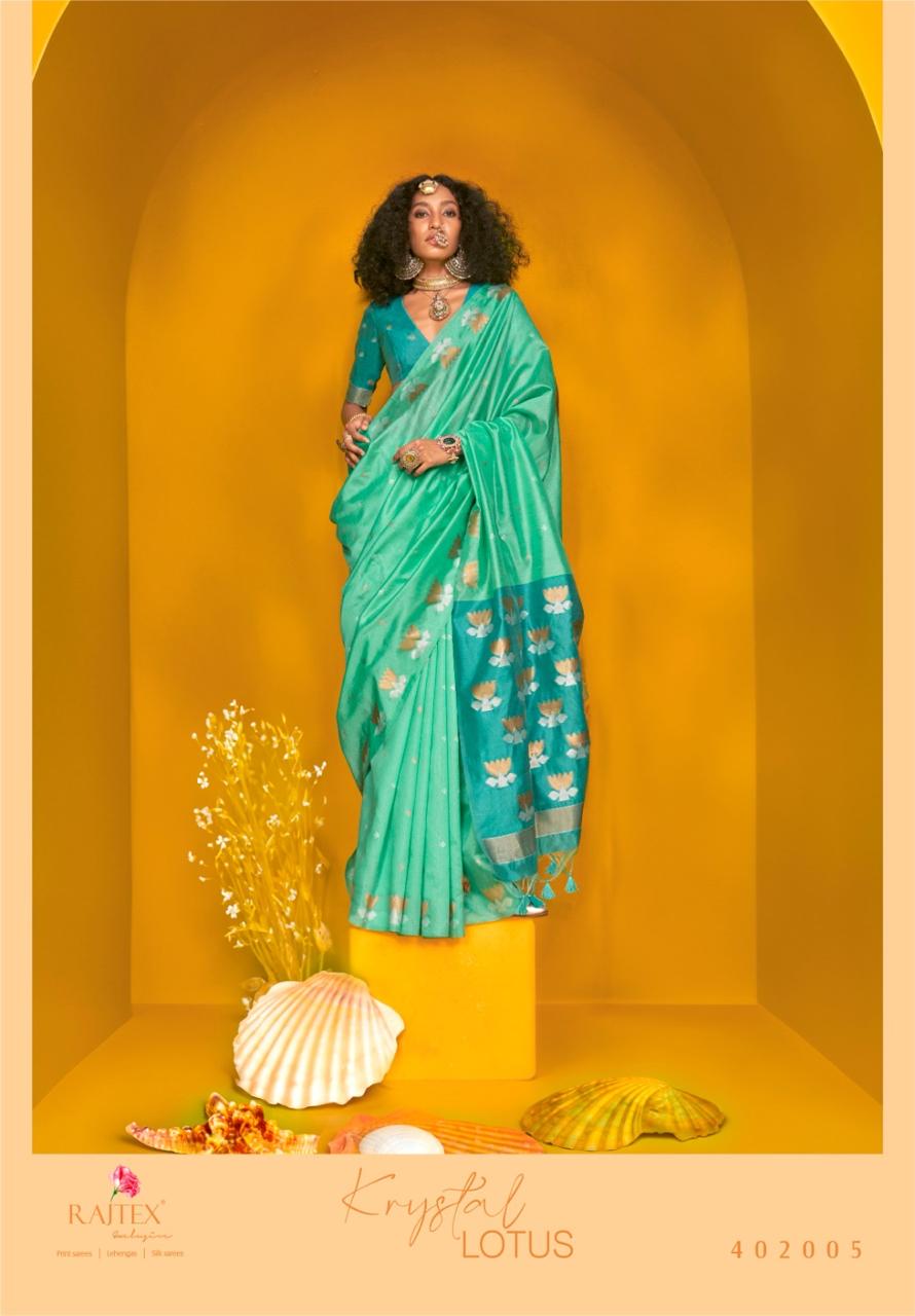 Rajtex Krystal Lotus Tussar Handloom Weaving Silk Saree