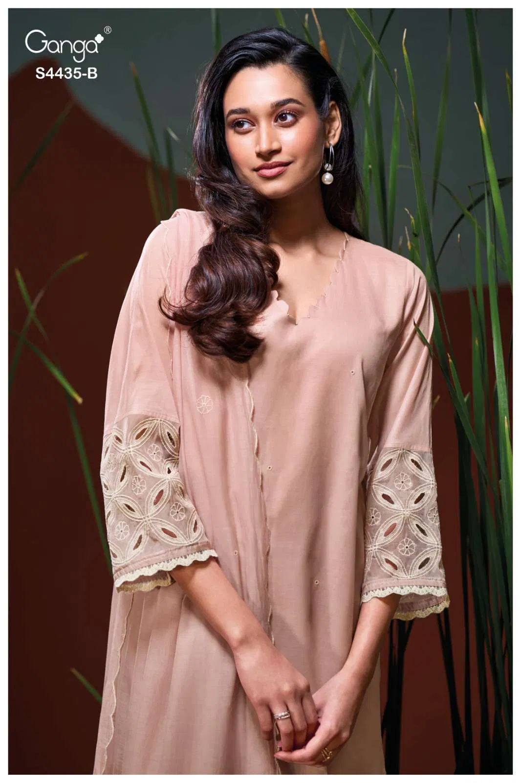 Ganga Erazya S4435 Premium Mul With Embroidered Dress Material Collection