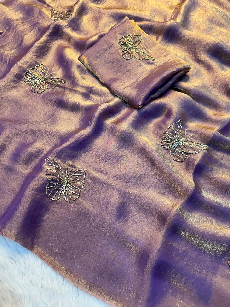 SF Butterfly Two Tone Heavy Silk Saree