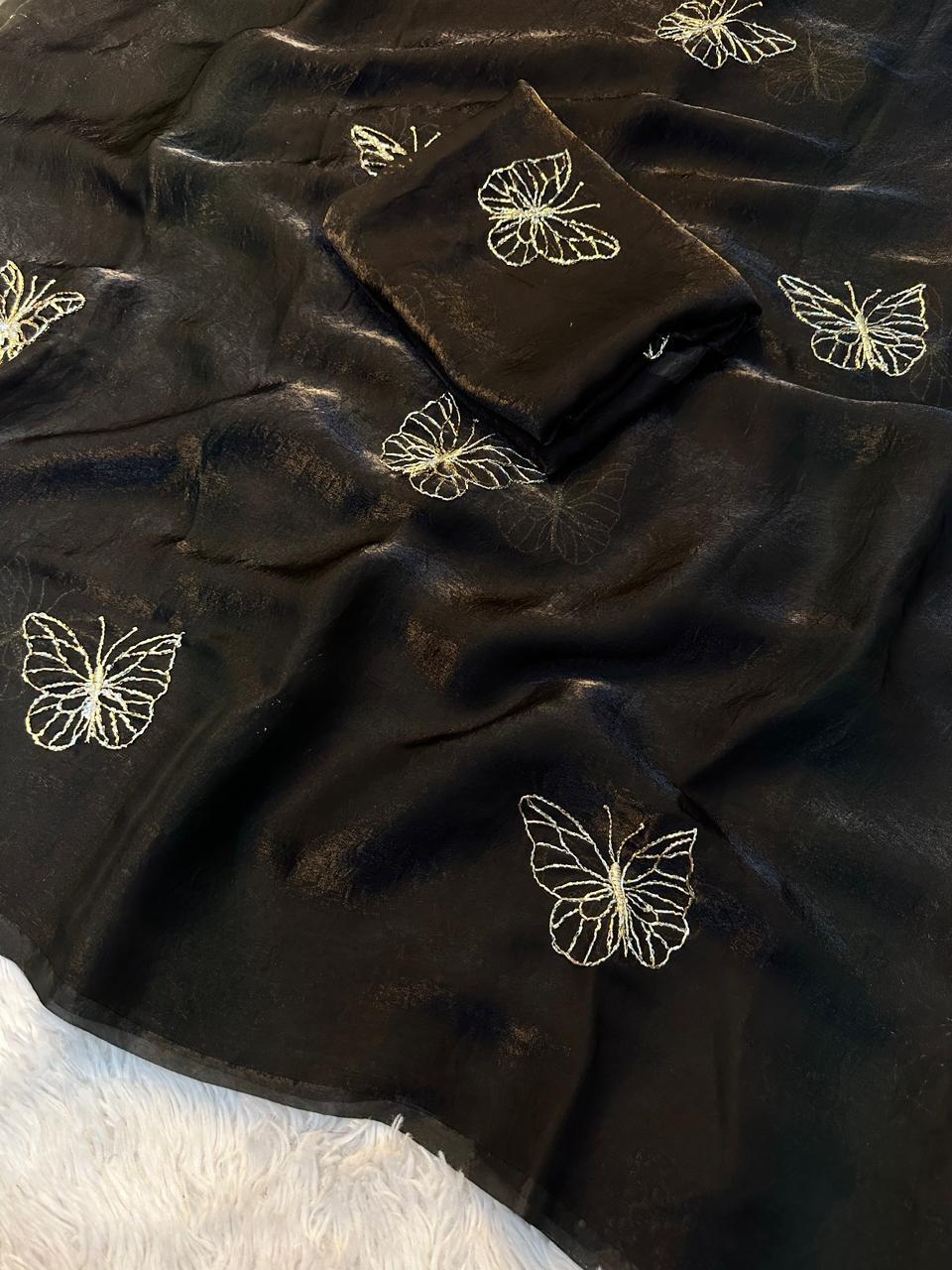 SF Butterfly Two Tone Heavy Silk Saree