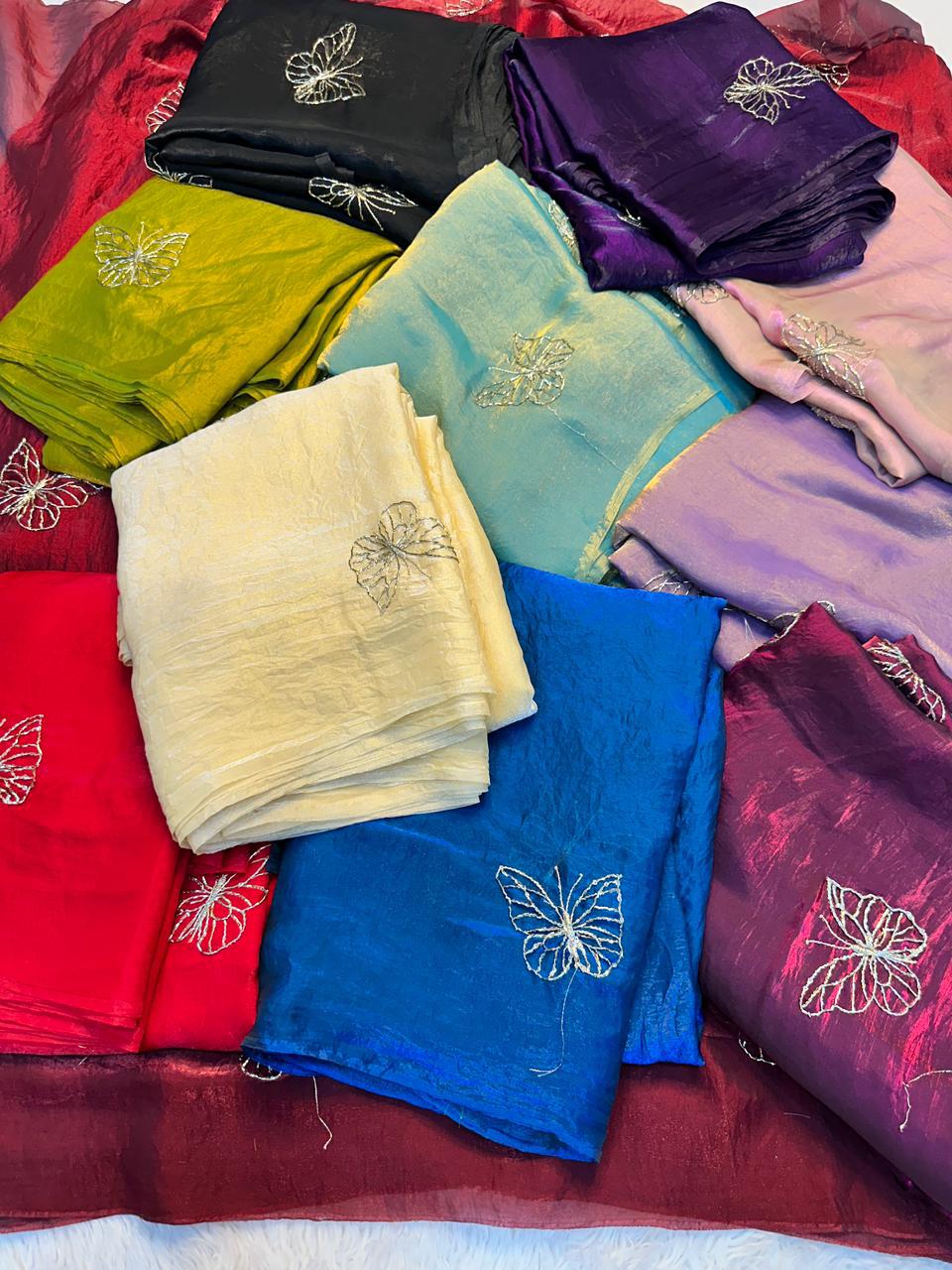 SF Butterfly Two Tone Heavy Silk Saree