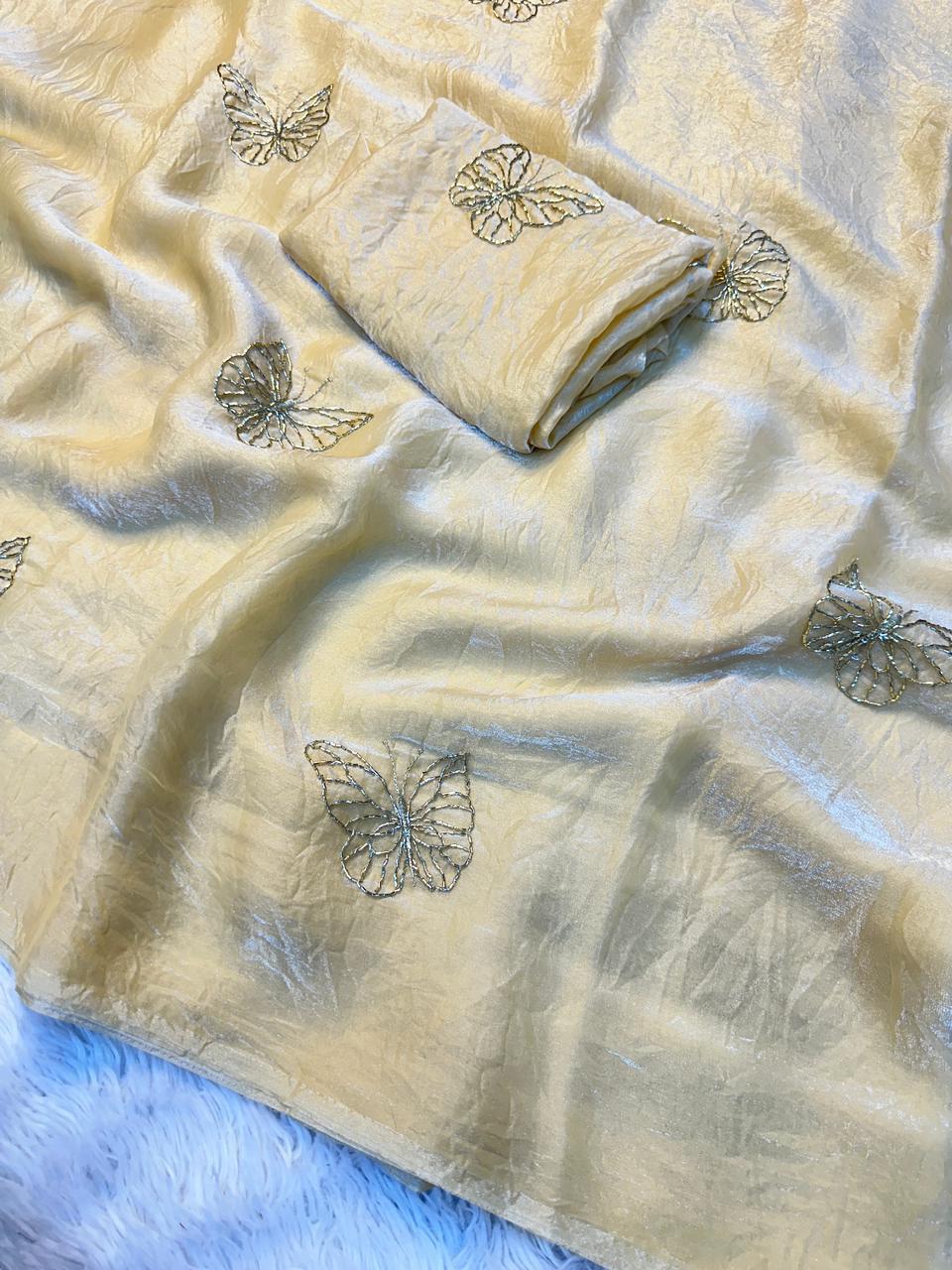 SF Butterfly Two Tone Heavy Silk Saree