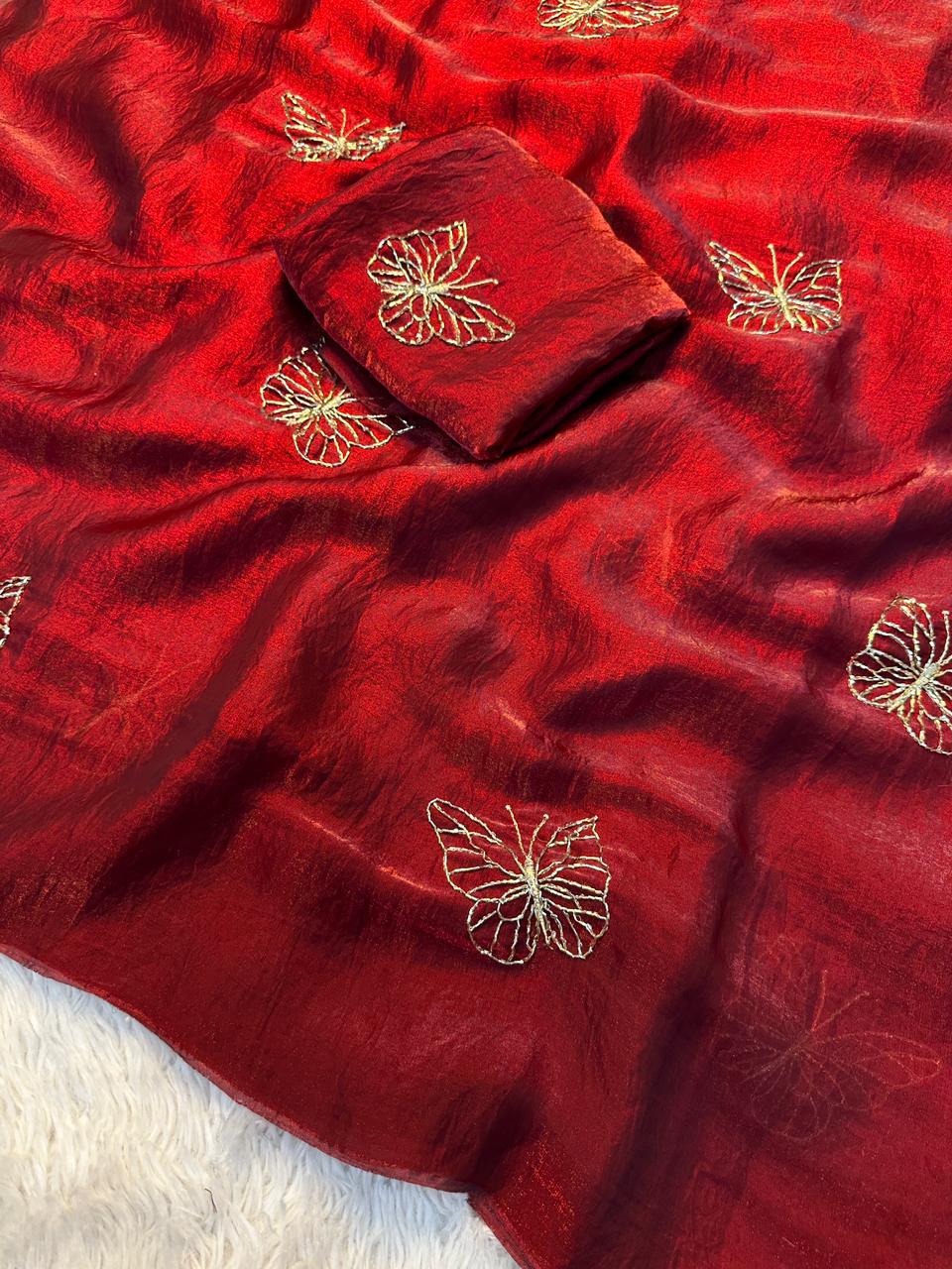 SF Butterfly Two Tone Heavy Silk Saree