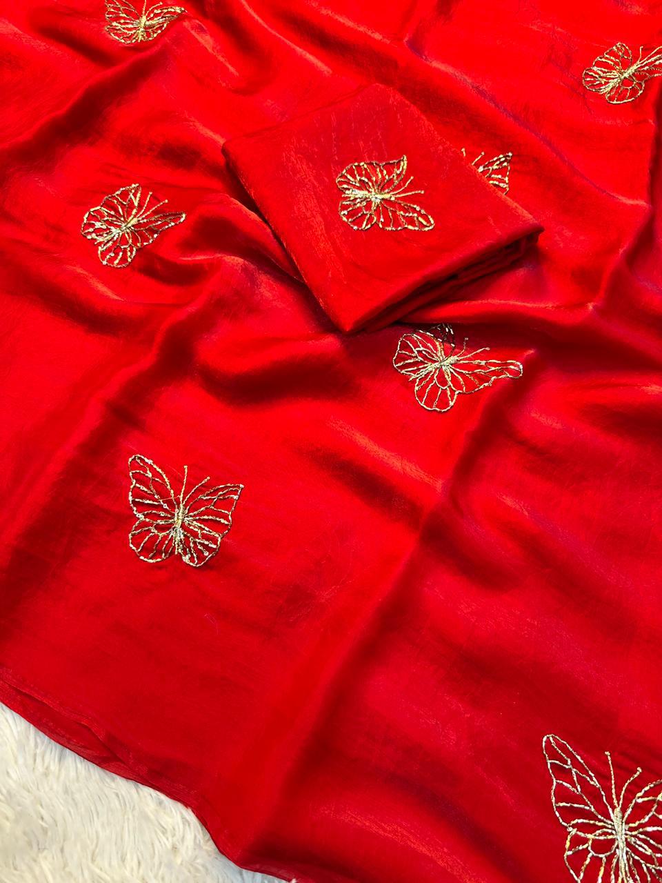 SF Butterfly Two Tone Heavy Silk Saree
